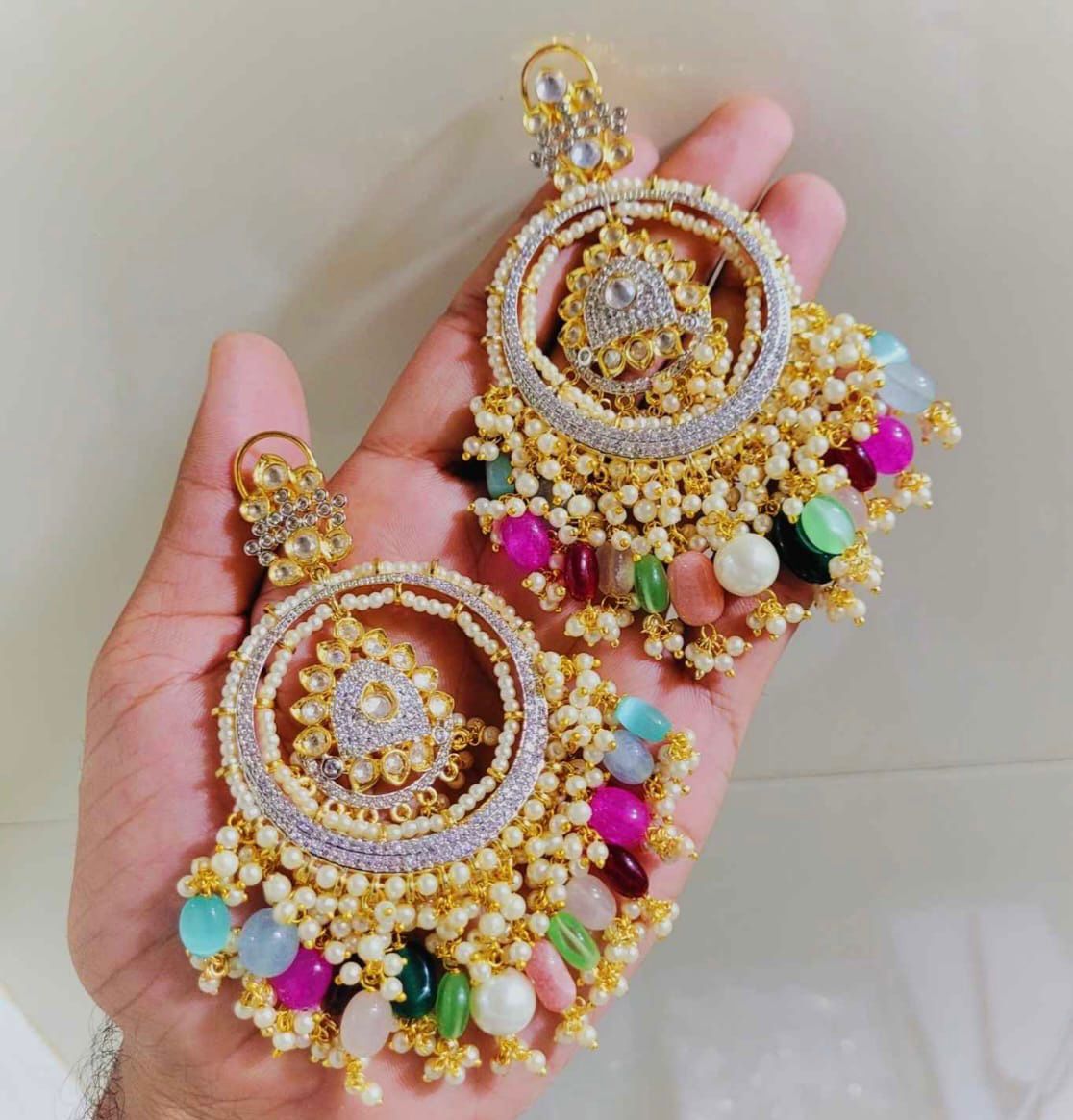 Chaandbaali inspired earrings - Saffronfashionindia