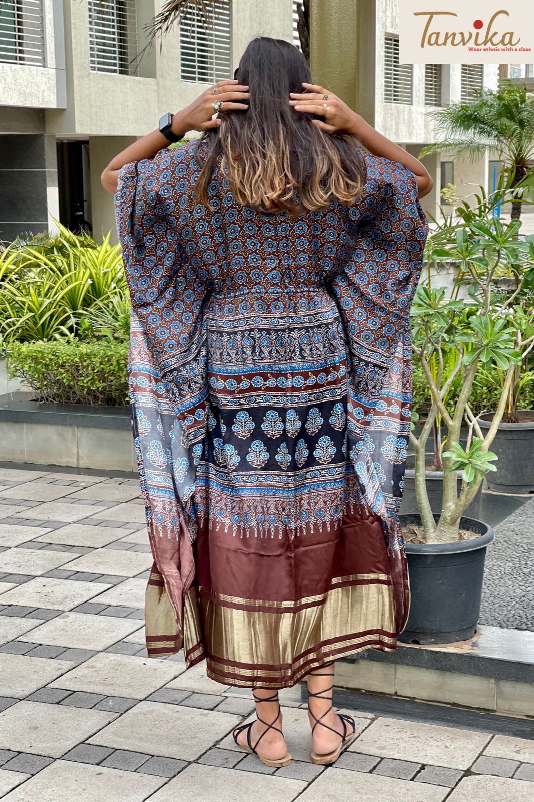Sobika gajji silk kaftan - Saffronfashionindia