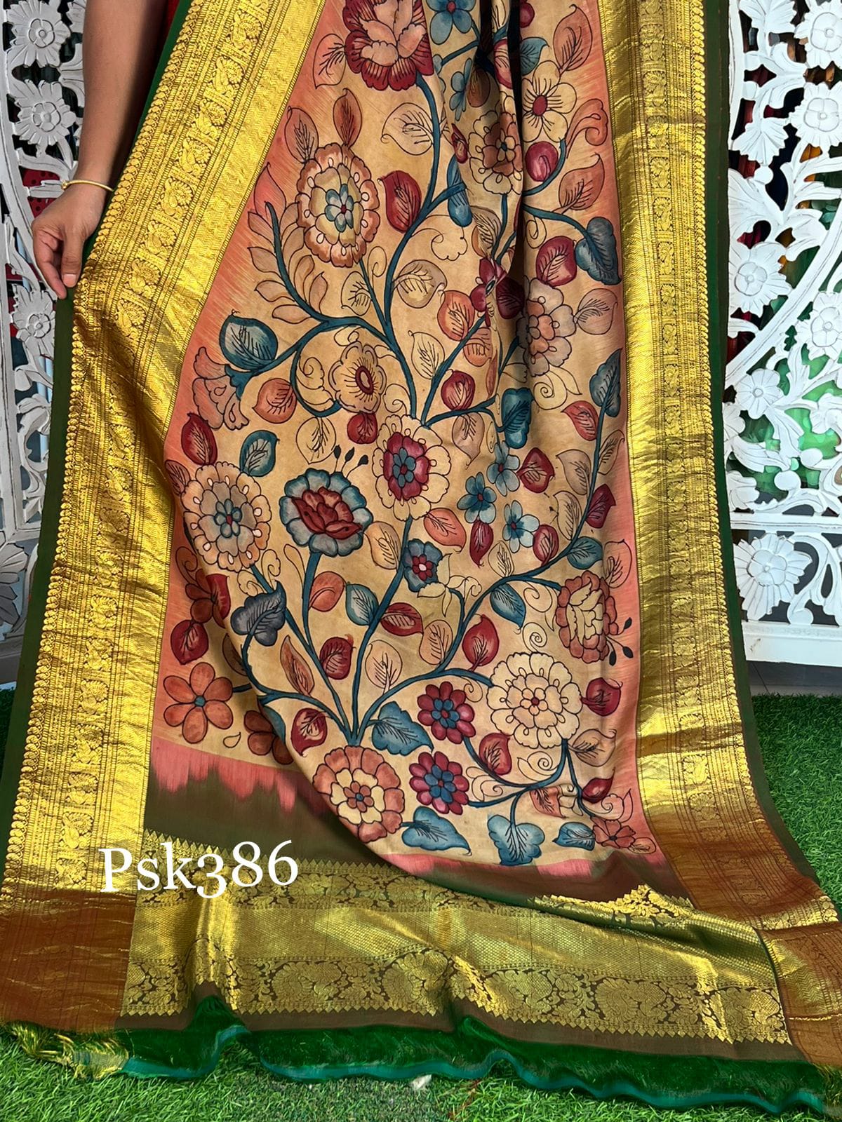 Rivaaz Kalamkari silk dupatta - Saffronfashionindia