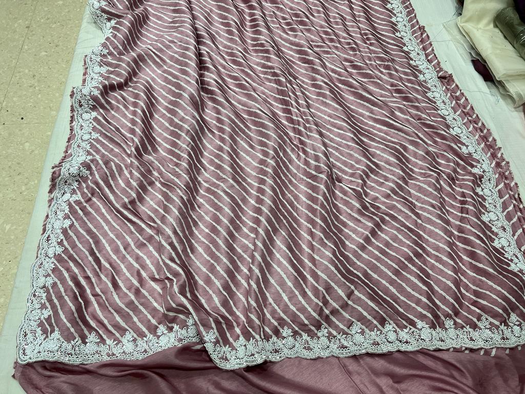 Pearl jarkan saree - Saffronfashionindia