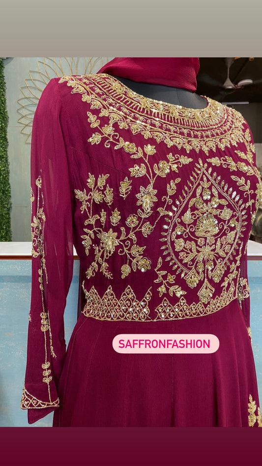 Radhe gorgette dress - Saffronfashionindia