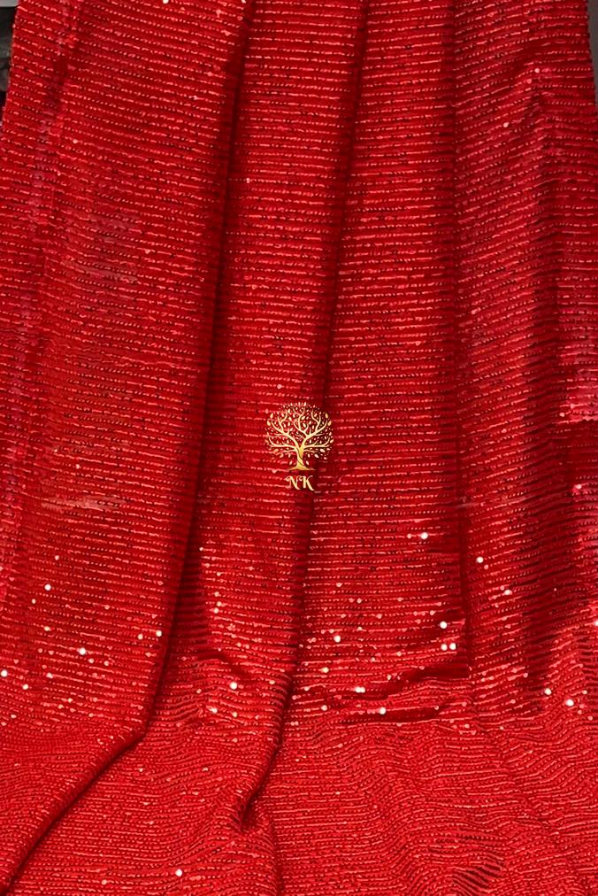 Elegant sequins partywear saree - Saffronfashionindia