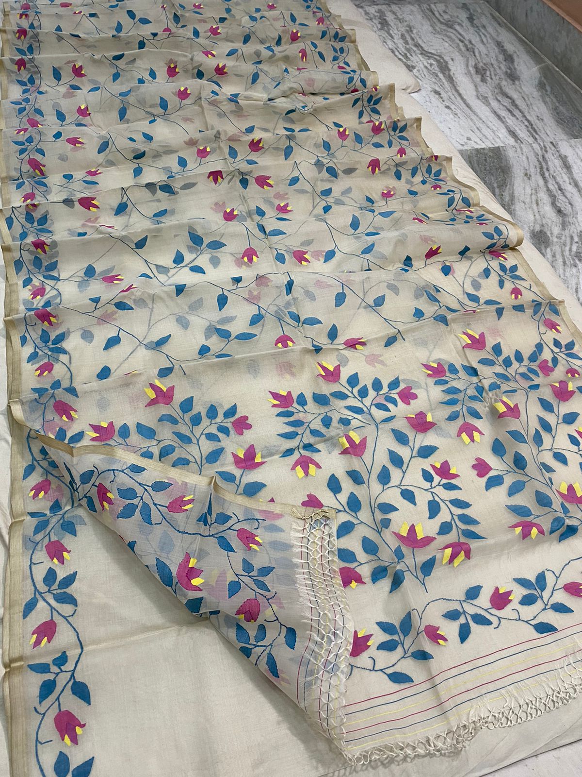 Indiana tantuj jamdani saree - Saffronfashionindia