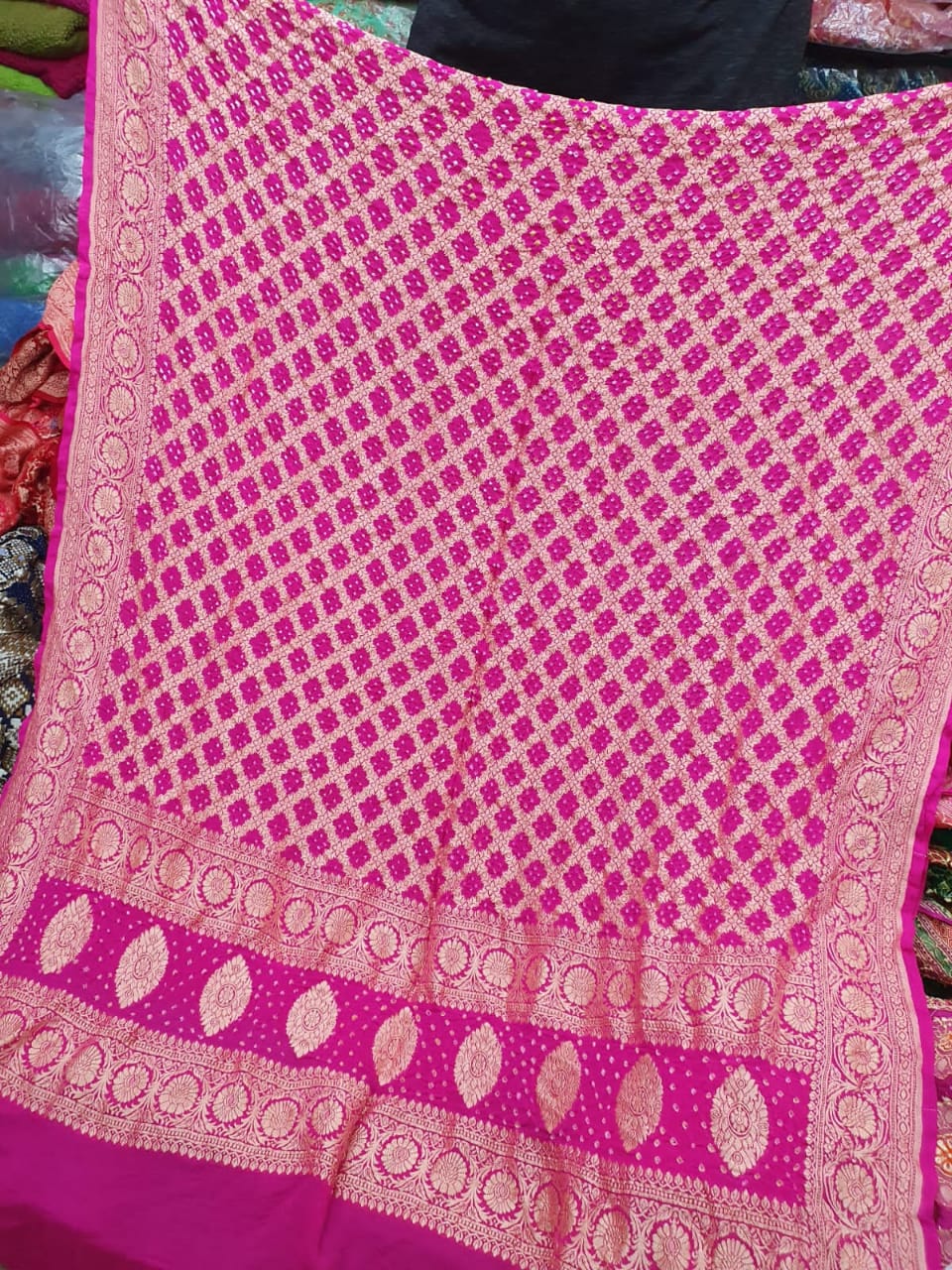 Rimili gorgette dupatta/bandhej dupatta - Saffronfashionindia