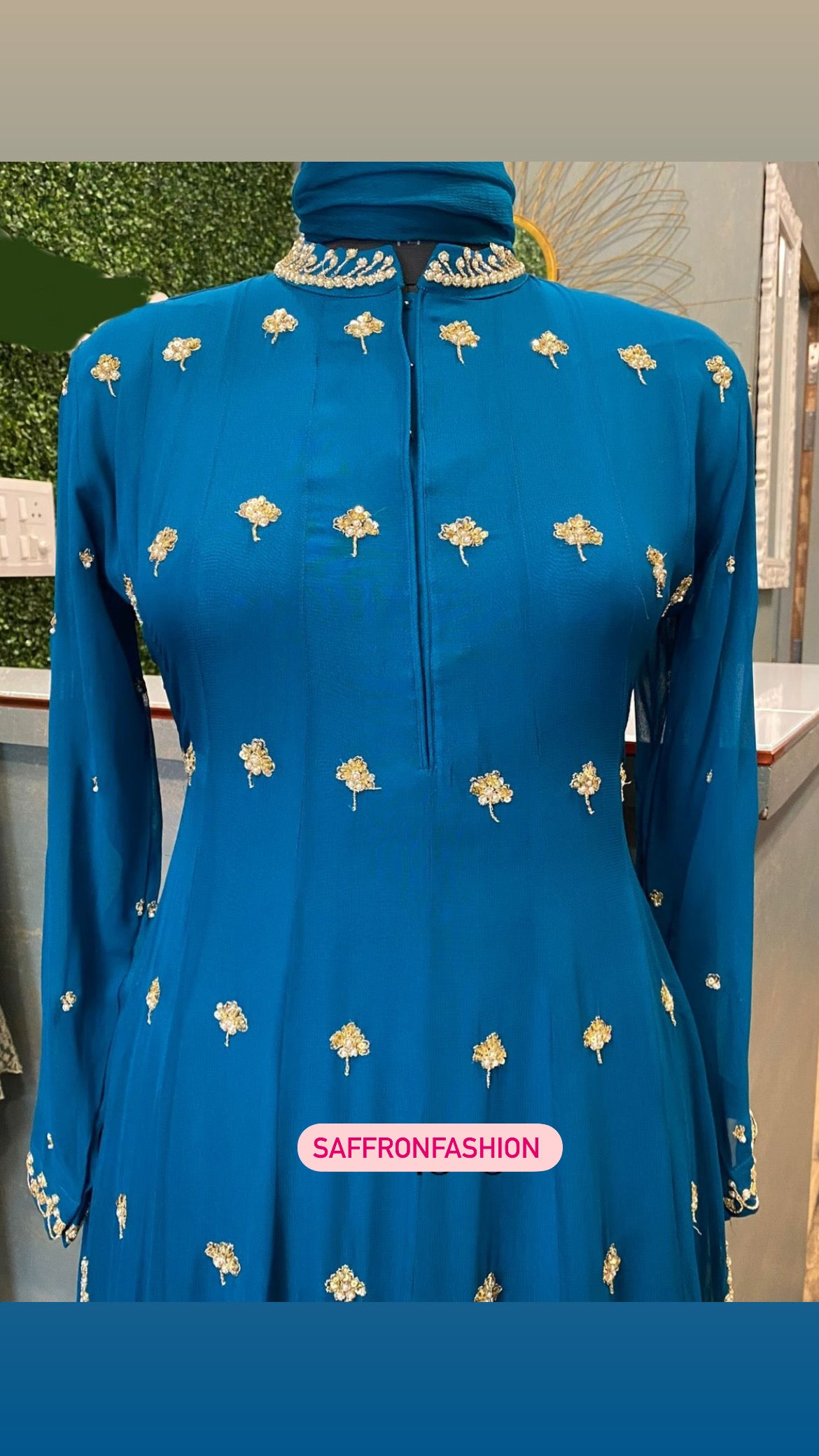Numisha gorgette Indian dress - Saffronfashionindia
