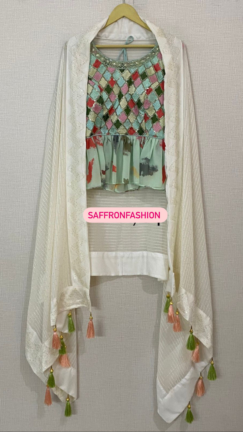 Floral lehanga choli dress - Saffronfashionindia