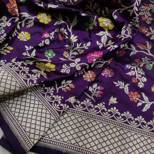 Vanisha handwoven Katan silk sari - Saffronfashionindia