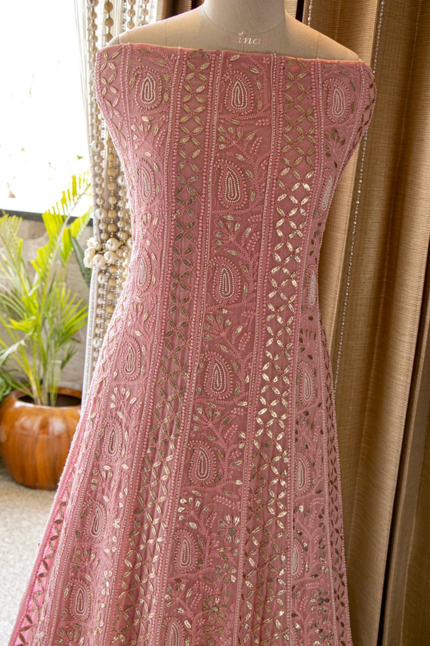 Anarkali inspired gorgette suit - Saffronfashionindia