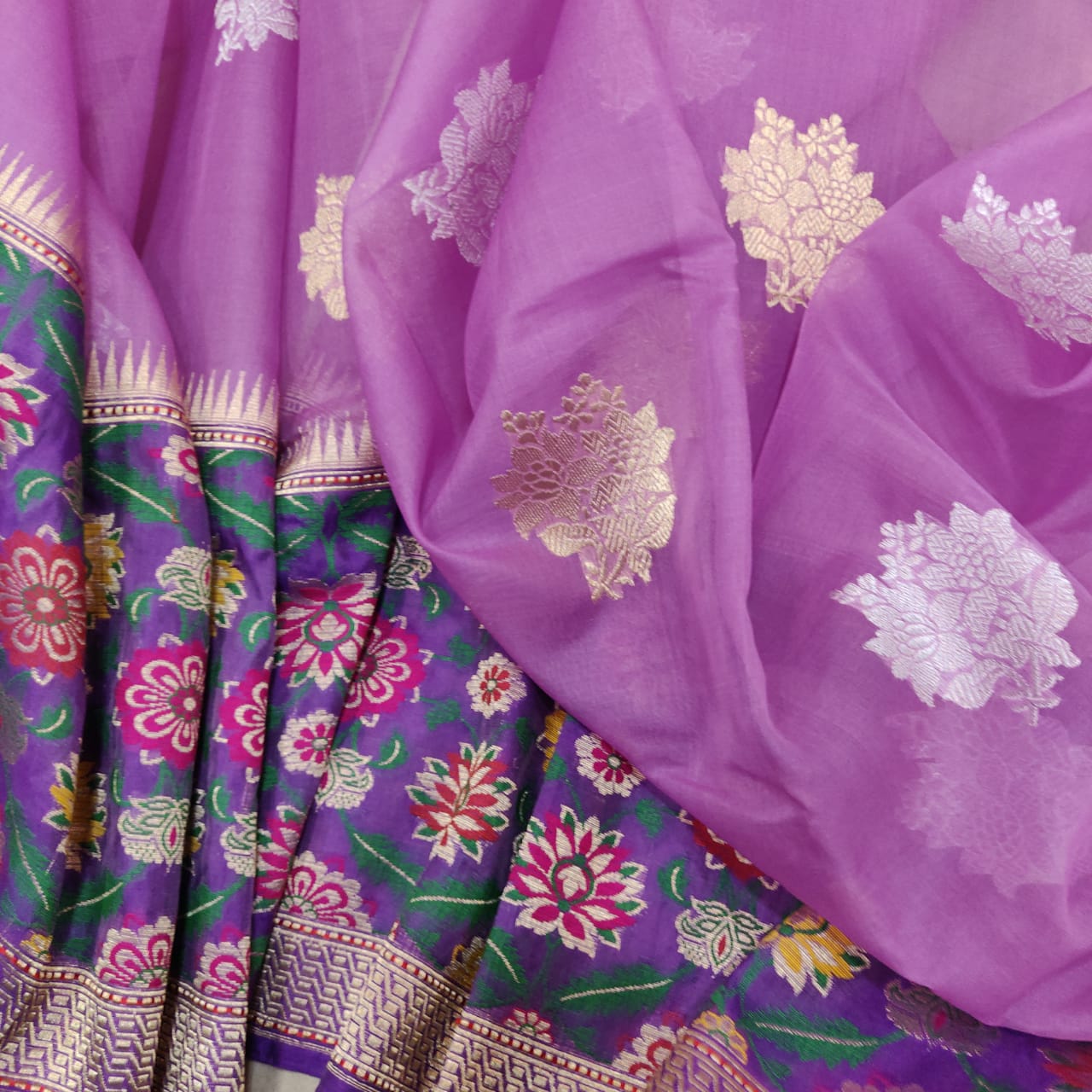Rumani Kora handwoven saree - Saffronfashionindia