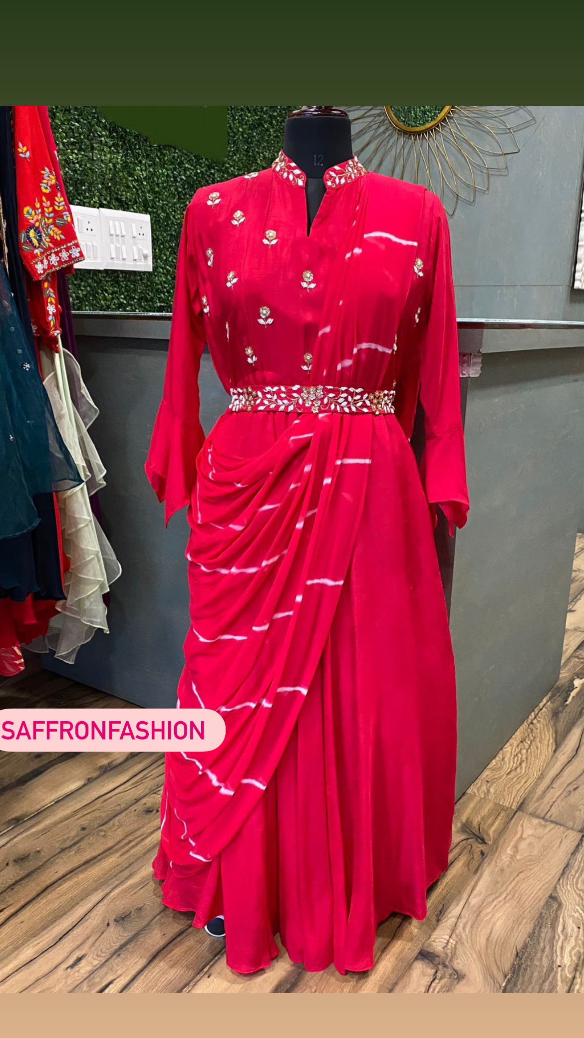 Liza draped gown - Saffronfashionindia