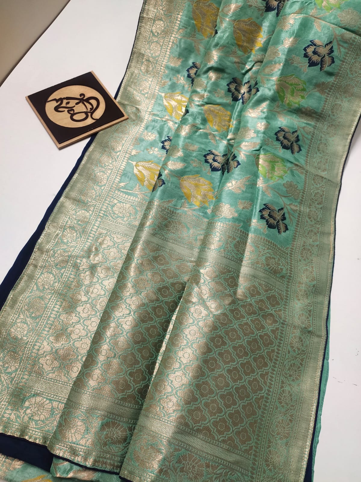 Flowery moonga saree/banarsi saree/sari - Saffronfashionindia