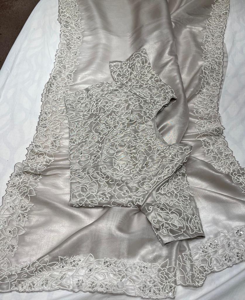 Fairly Pearl saree - Saffronfashionindia