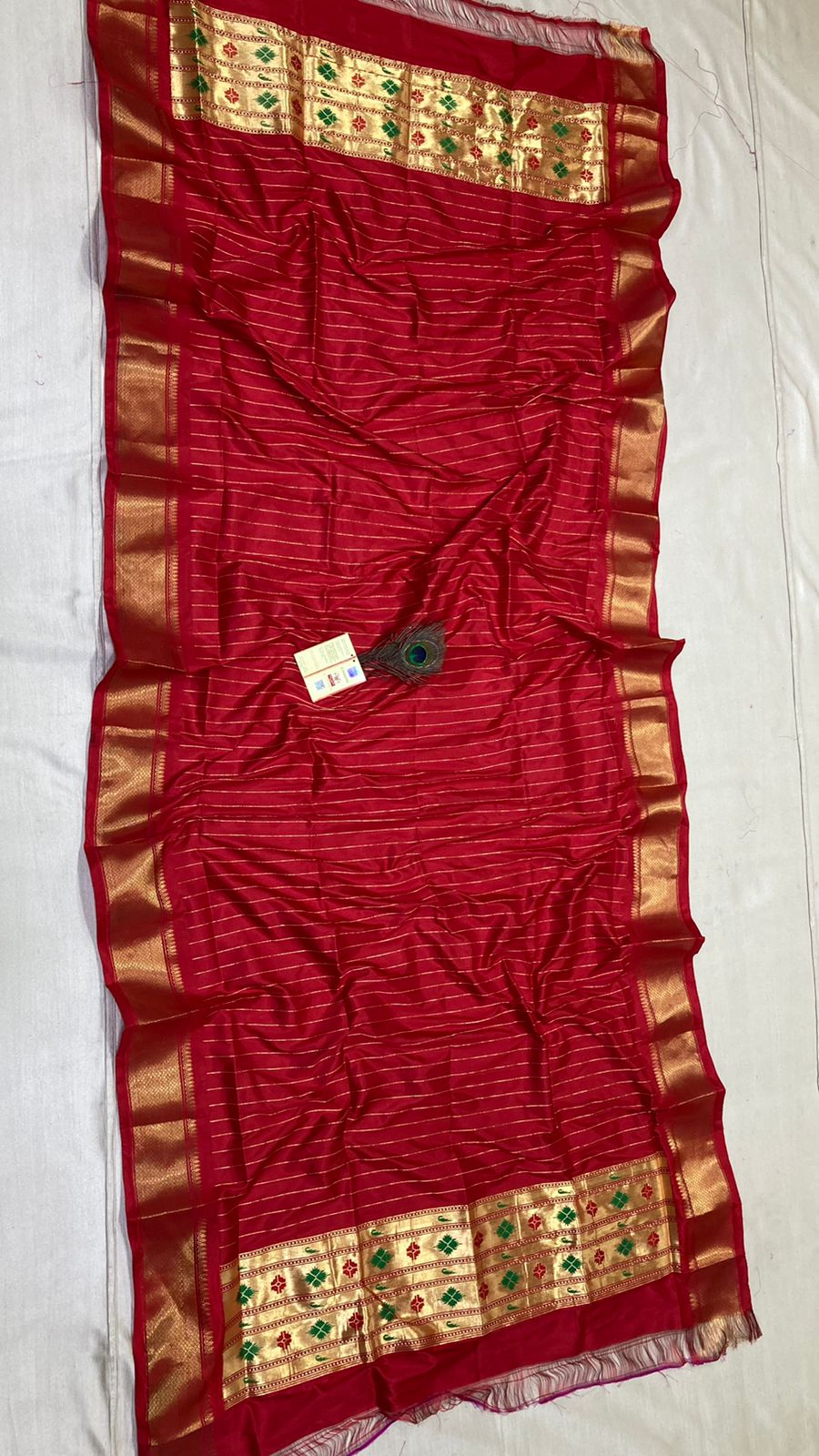 Silk traditional Paithani dupatta - Saffronfashionindia