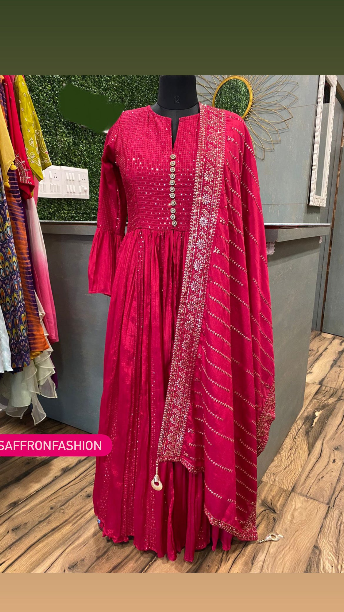 Red hot gown - Saffronfashionindia