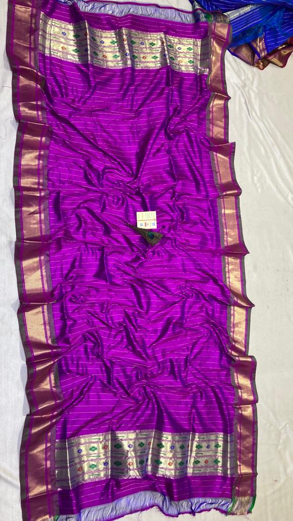 Silk traditional Paithani dupatta - Saffronfashionindia
