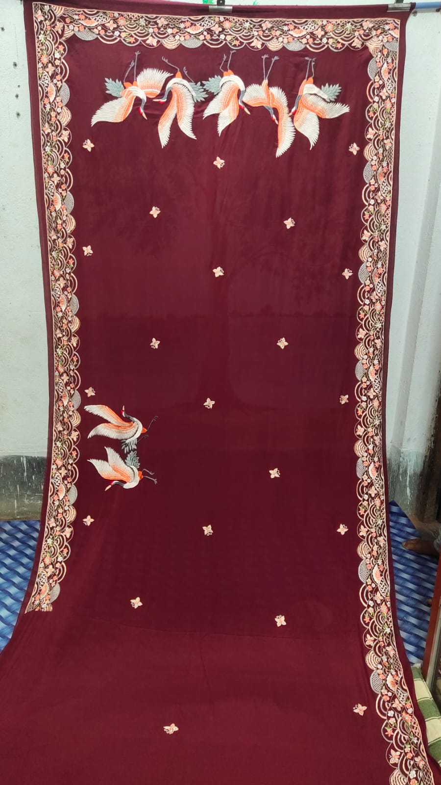 Riman crepe Parsi gara saree SaffronFashion