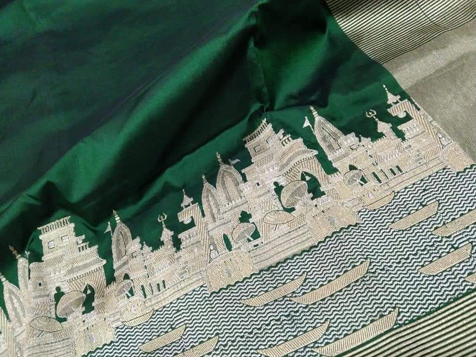 Gangaghat Katan silk saree - Saffronfashionindia