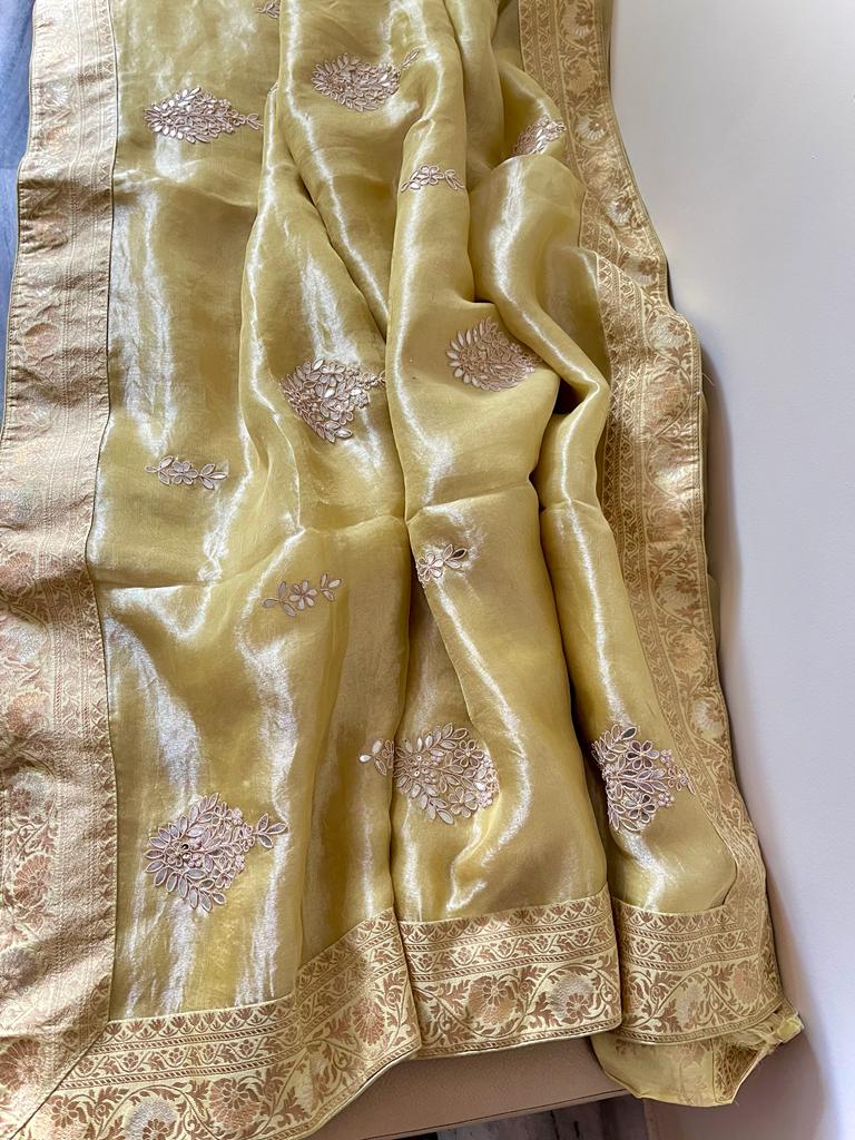 Kalki tissue organza saree - Saffronfashionindia