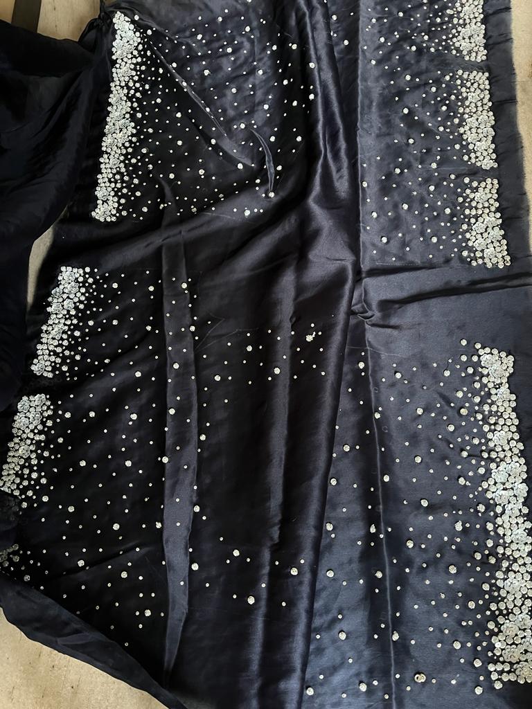 Navera organza sequins saree - Saffronfashionindia