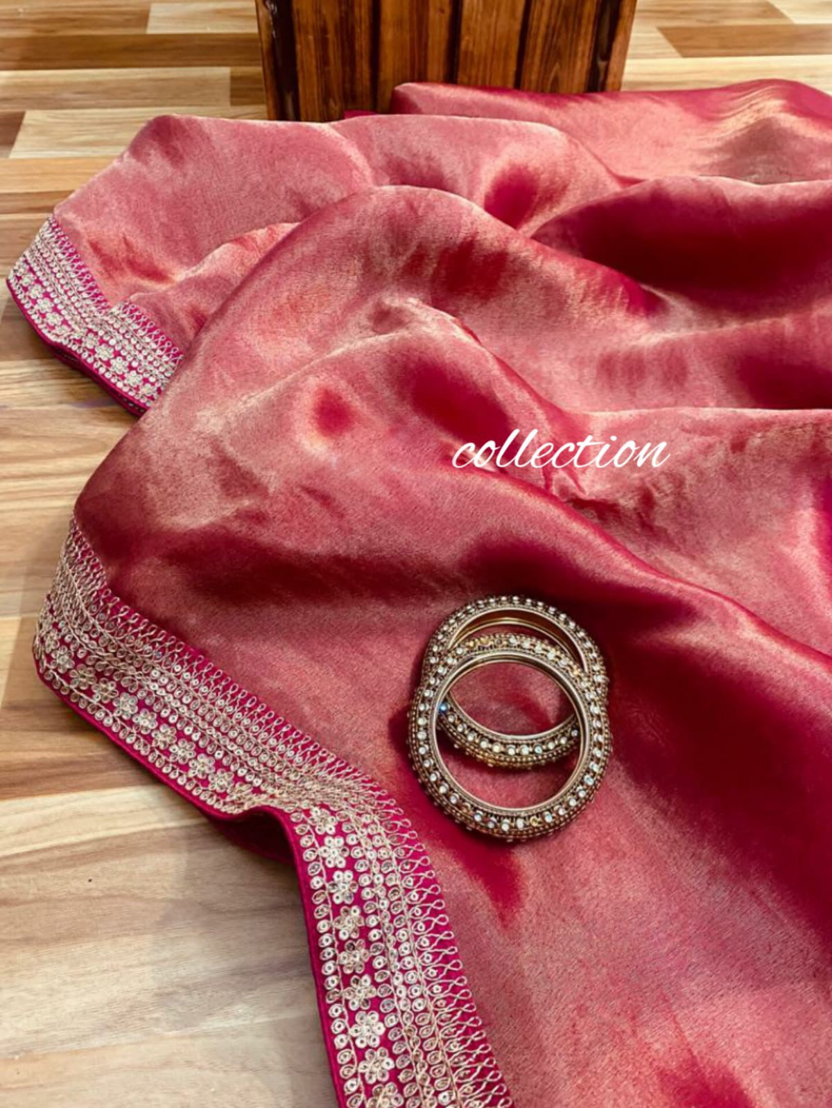 Sameksha organza saree women saree blouse - Saffronfashionindia