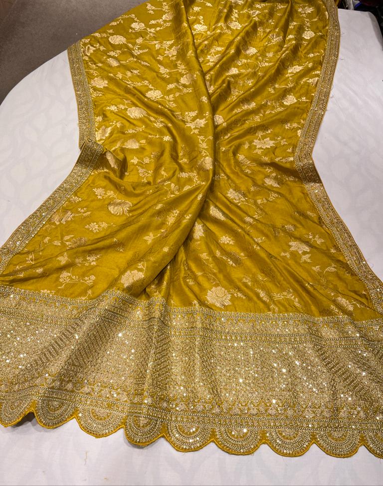 Silk sari zardosi saree - Saffronfashionindia