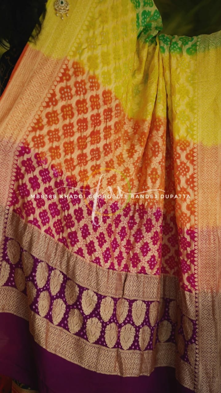 Colourful bandhej dupatta/beautiful dupatta - Saffronfashionindia