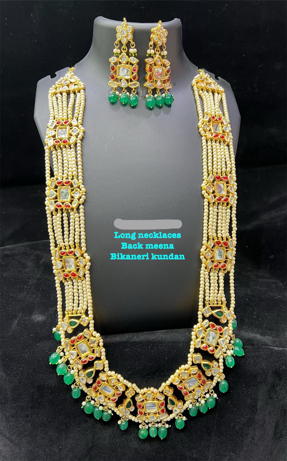 Ranjan pearl long necklace set - Saffronfashionindia
