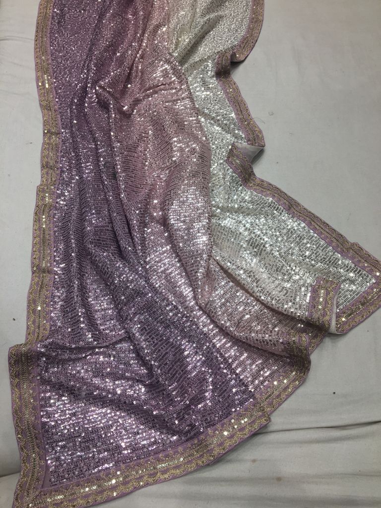 Sequins partywear saree - Saffronfashionindia