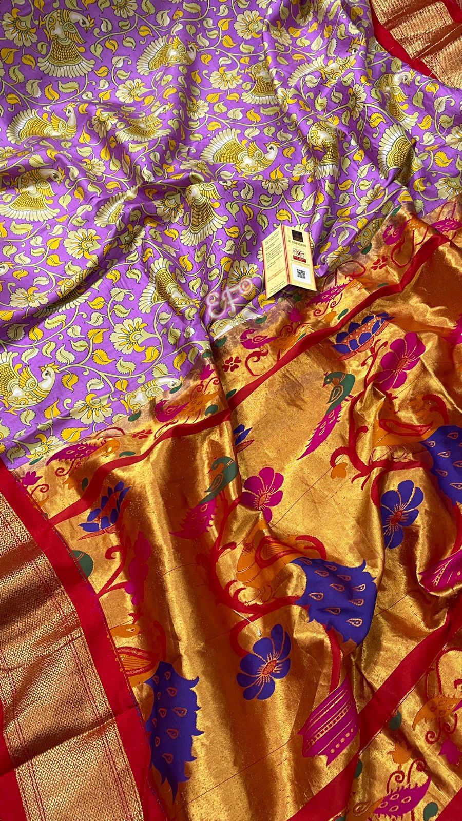 Gadwal paithani kalamkari saree - Saffronfashionindia