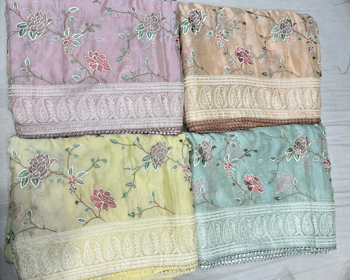 Naisha organza Chikankari saree - Saffronfashionindia
