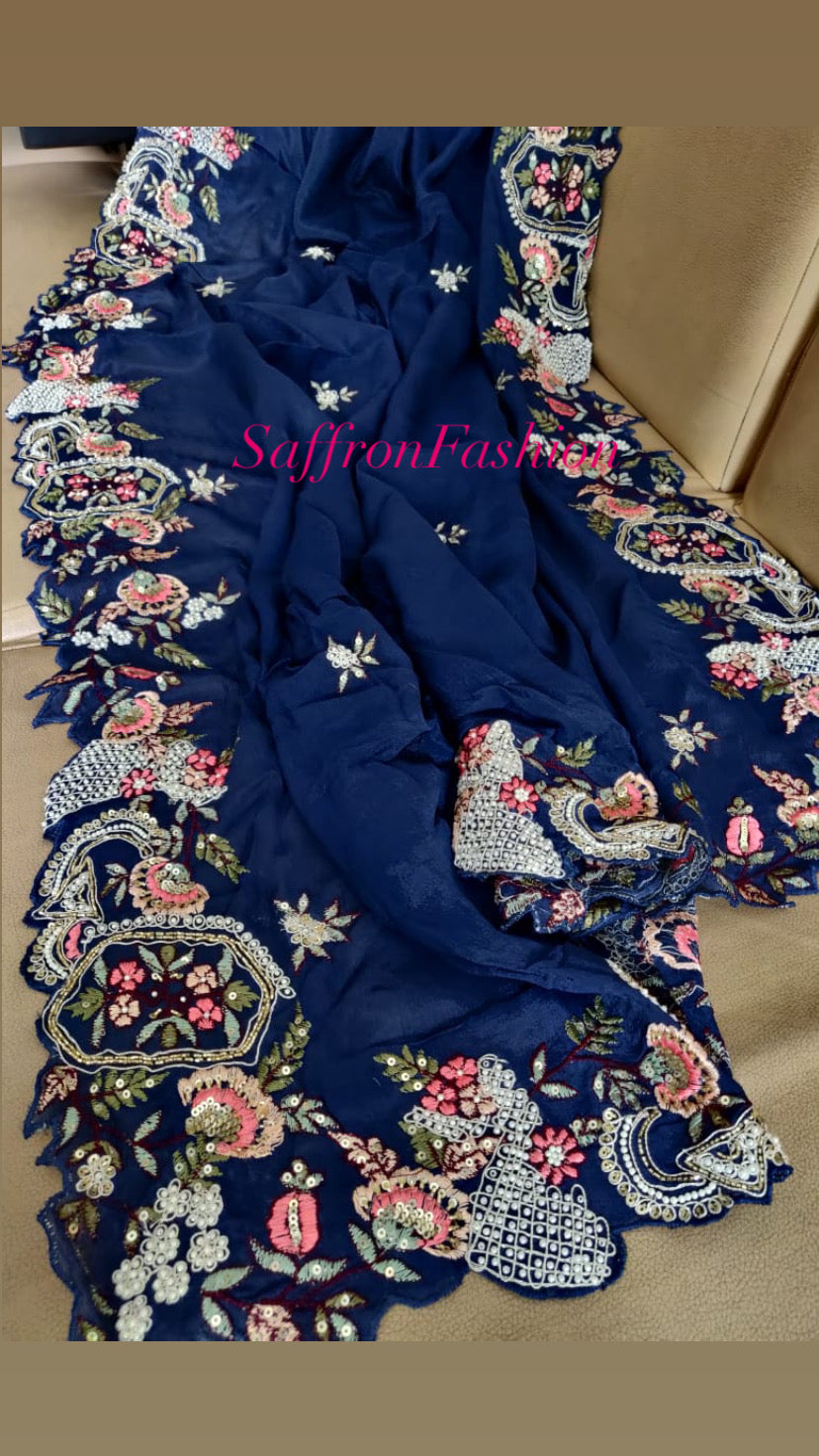 Elegant royal saree - Saffronfashionindia