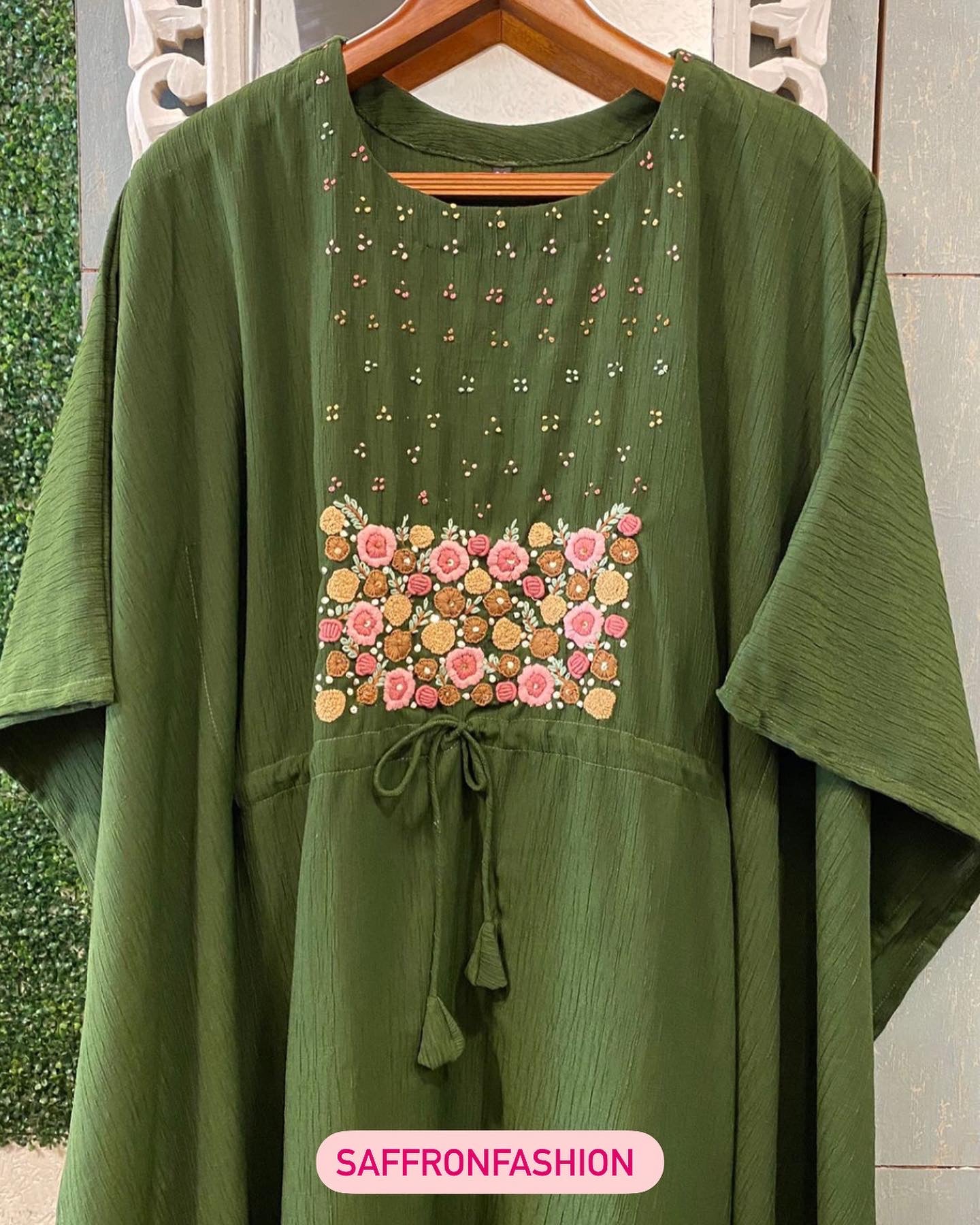 Emerald kaftan - Saffronfashionindia