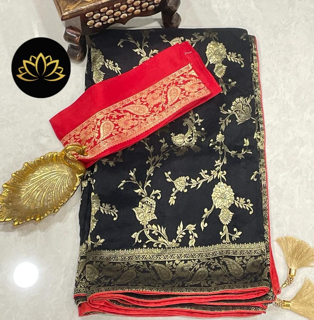 Avika banarsi moonga saree - Saffronfashionindia