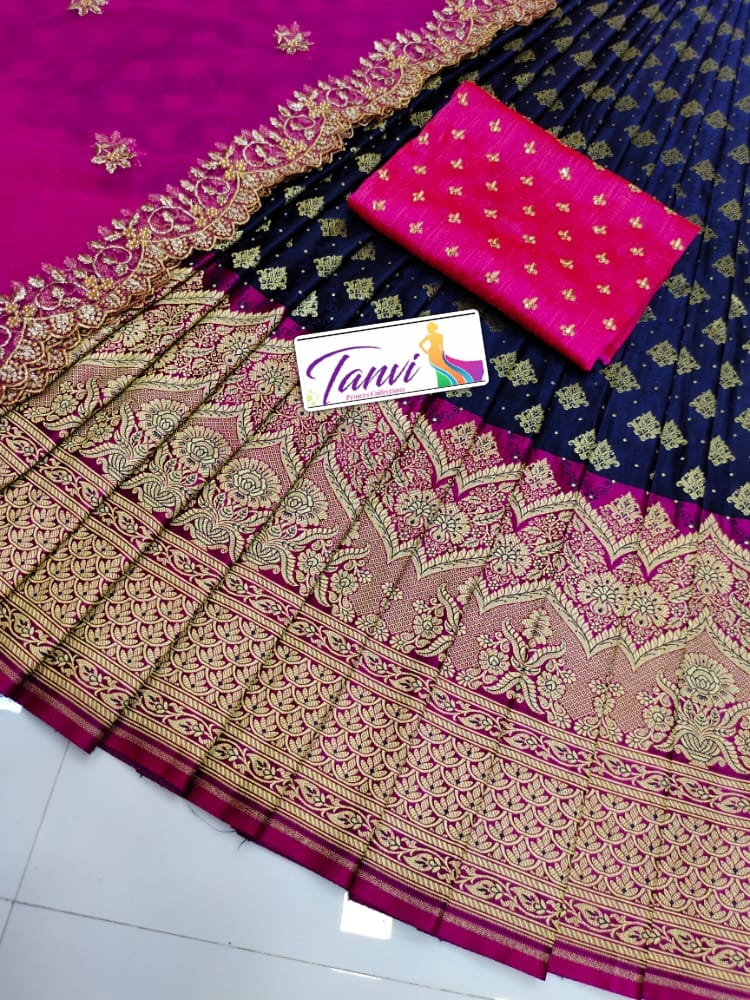Banarsi brocade lehanga set - Saffronfashionindia