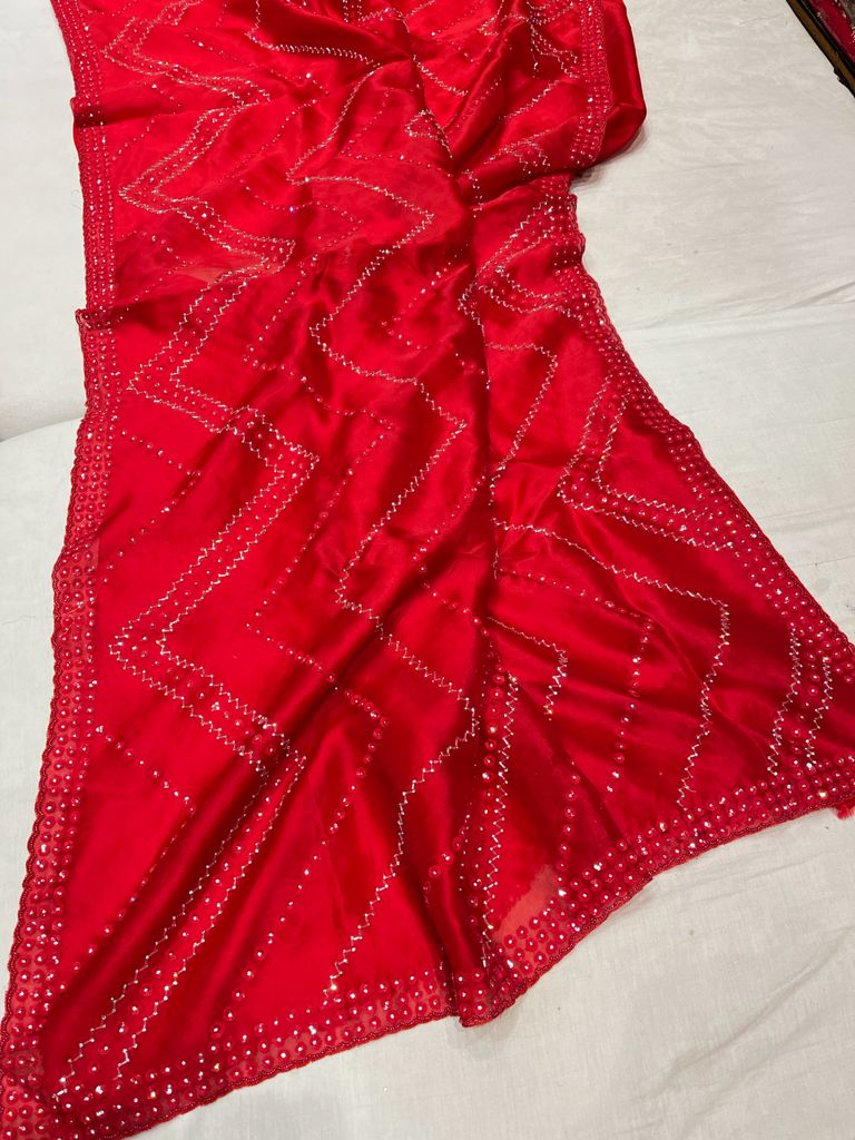 Ivara organza zardosi saree - Saffronfashionindia