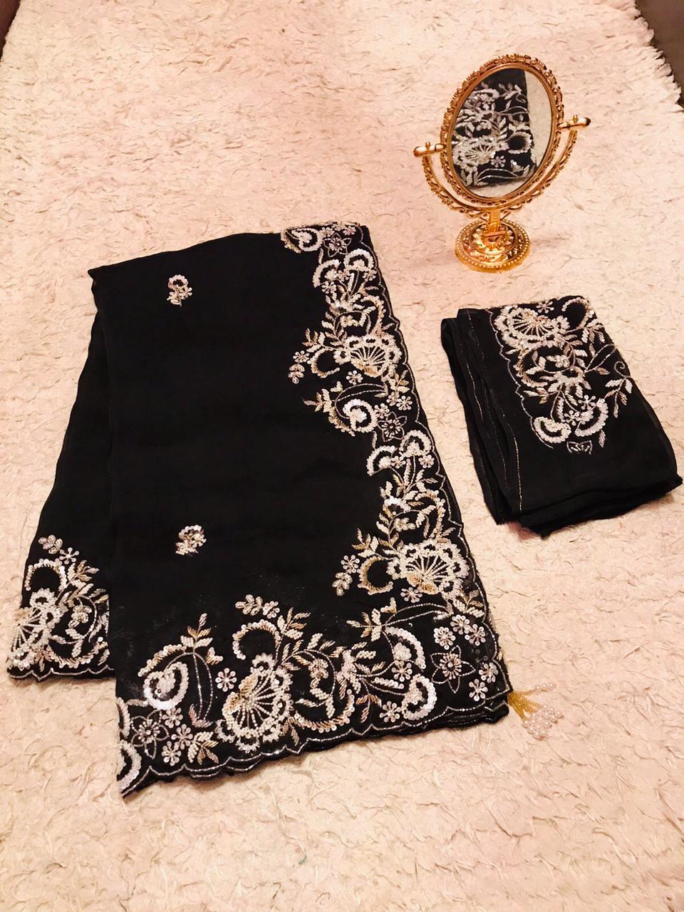 Shuvita organza posh saree - Saffronfashionindia