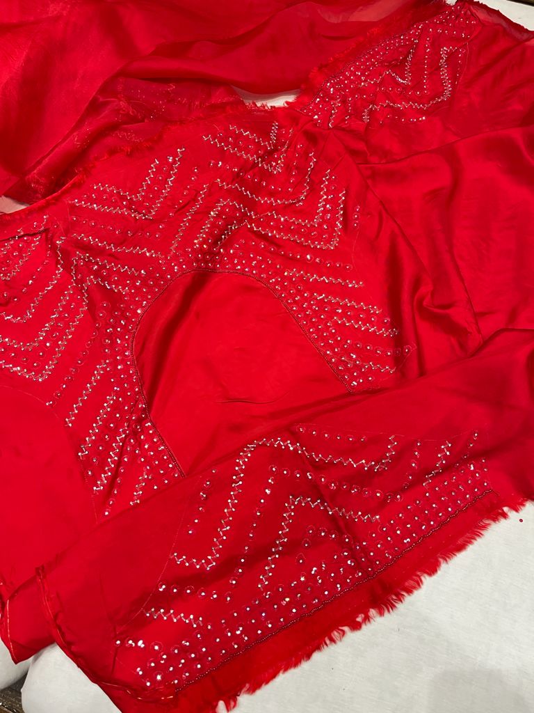 Ivara organza zardosi saree - Saffronfashionindia