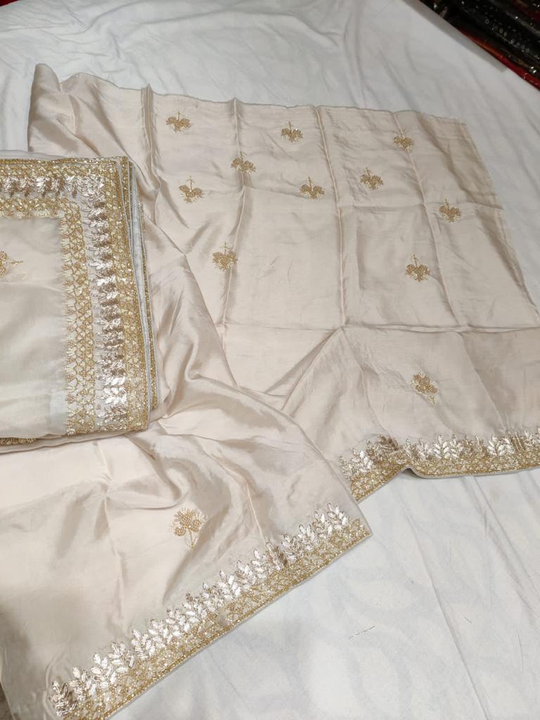 Rivaaz gottapatti saree/Pearl saree - Saffronfashionindia