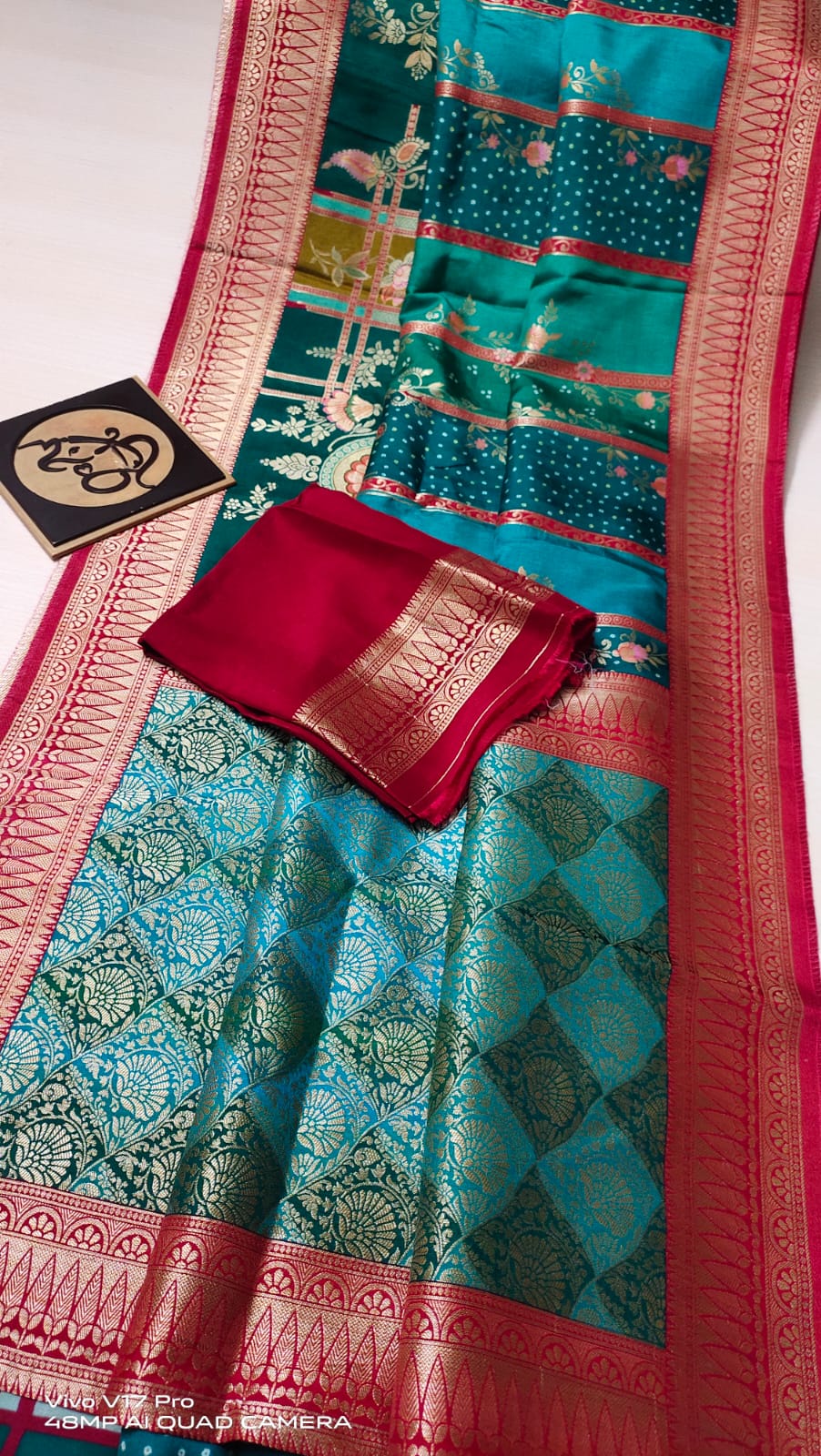 Timara Moonga Banarsi saree - Saffronfashionindia