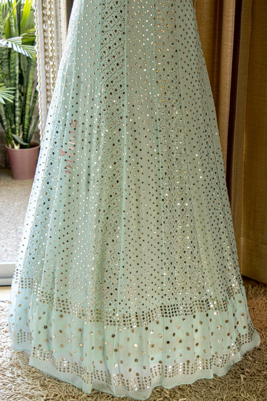 Jamdani Anarkali suit - Saffronfashionindia