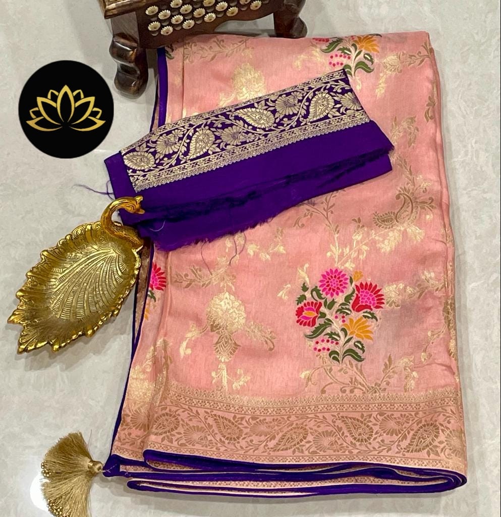 Avika banarsi moonga saree - Saffronfashionindia