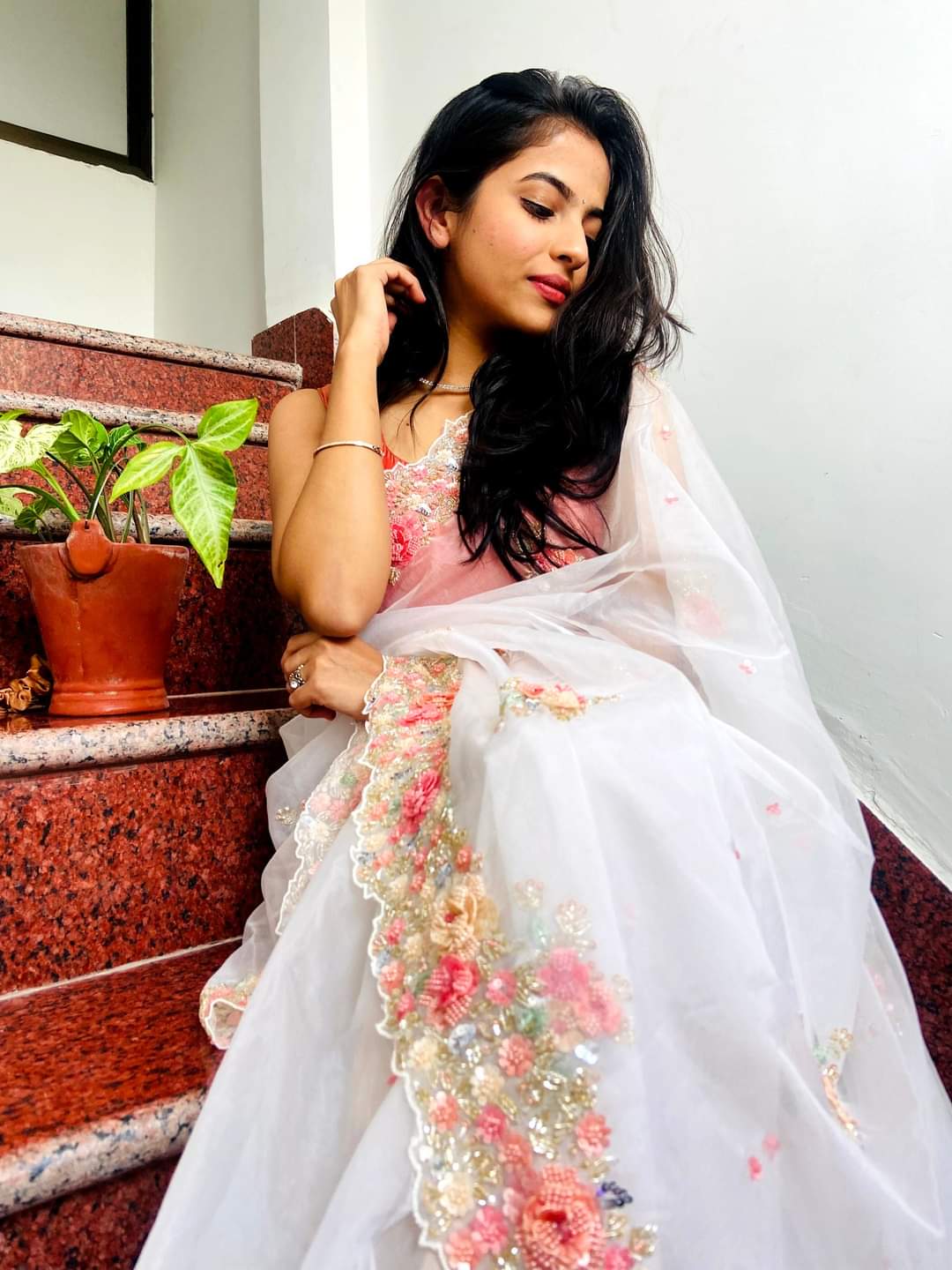 Dreamy organza saree - Saffronfashionindia