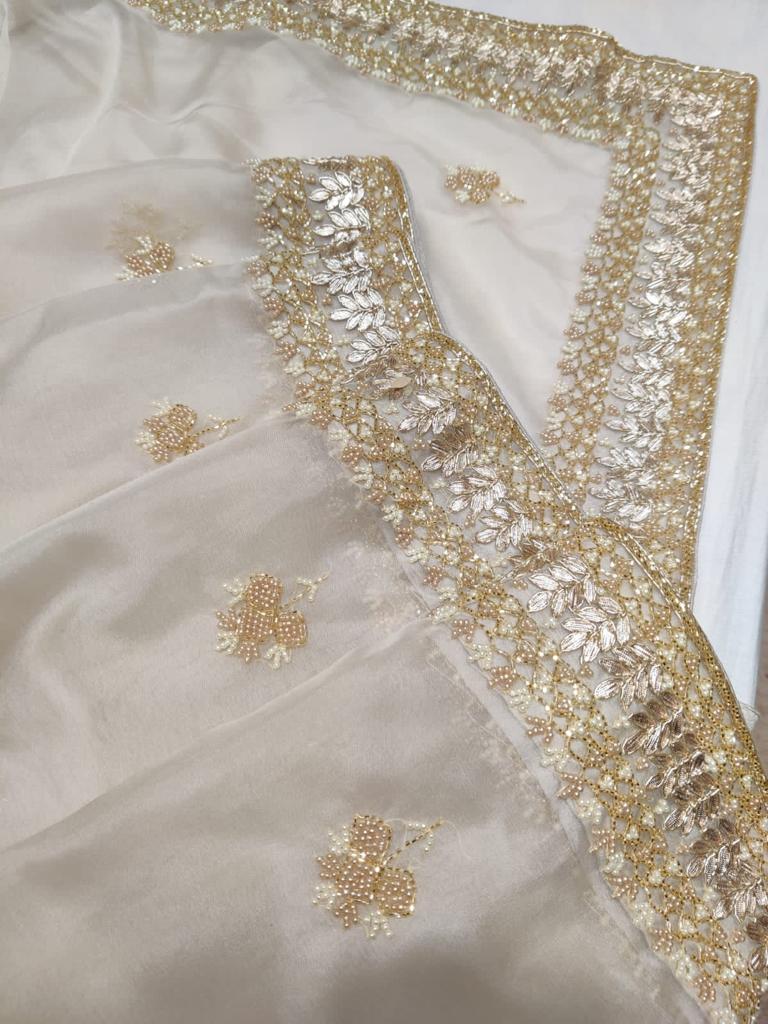 Rivaaz gottapatti saree/Pearl saree - Saffronfashionindia