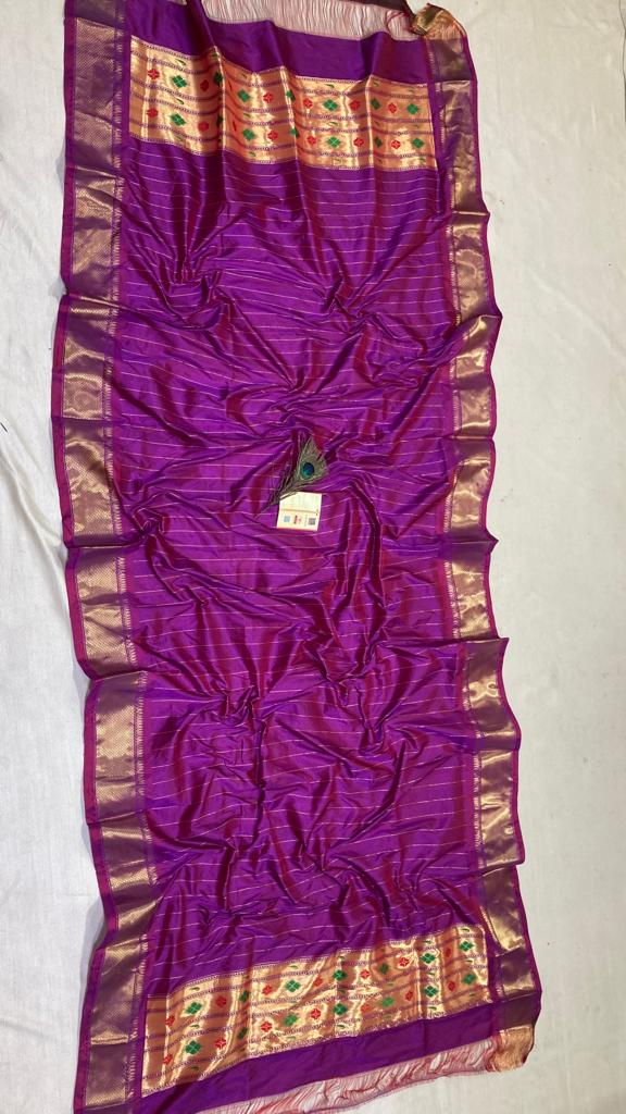 Silk traditional Paithani dupatta - Saffronfashionindia