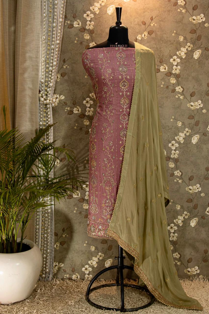 Alishan embroidered salwar suit - Saffronfashionindia
