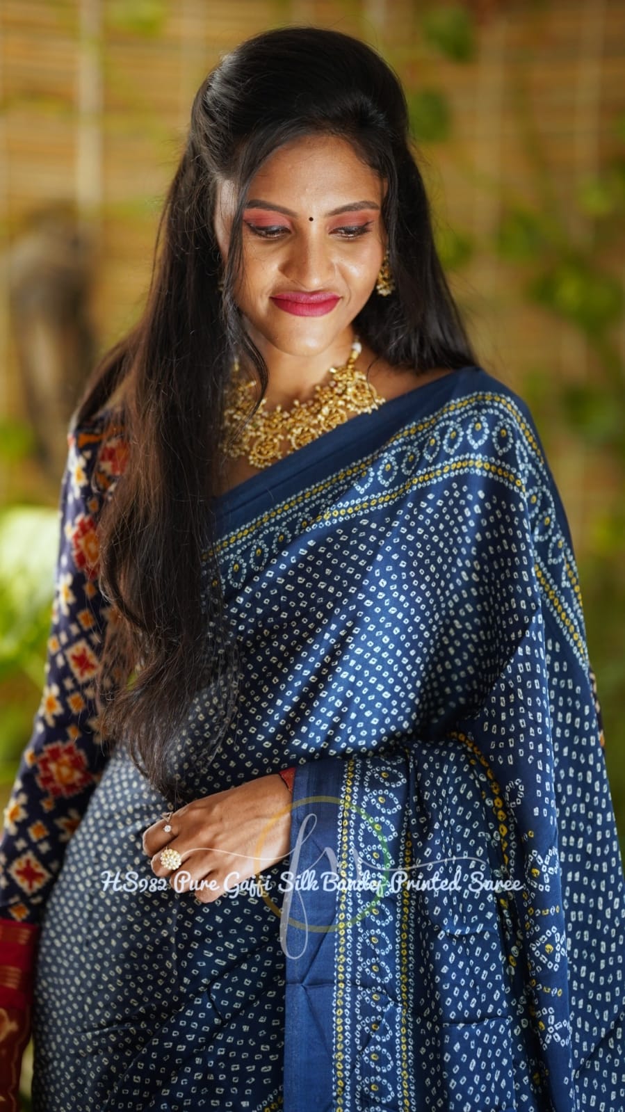 Midnite blue gajji silk saree - Saffronfashionindia