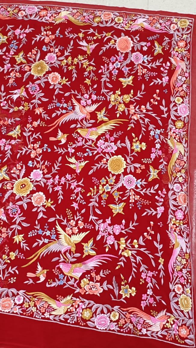Red riding inspired Parsi saree - Saffronfashionindia