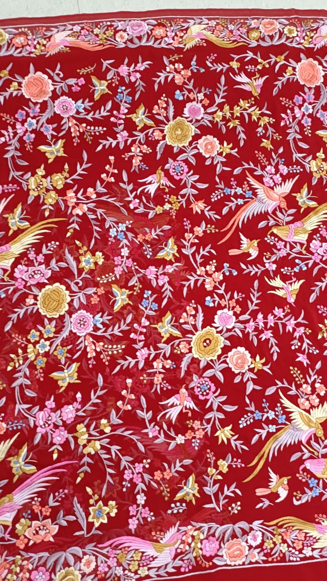 Red riding inspired Parsi saree - Saffronfashionindia