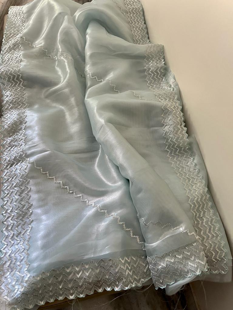 Kinisha tissue partywear saree - Saffronfashionindia