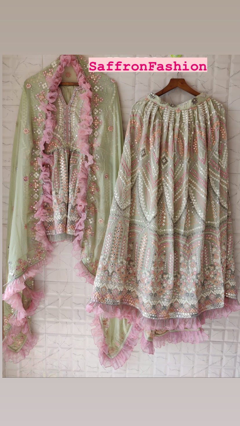 Ruffles gharara set - Saffronfashionindia